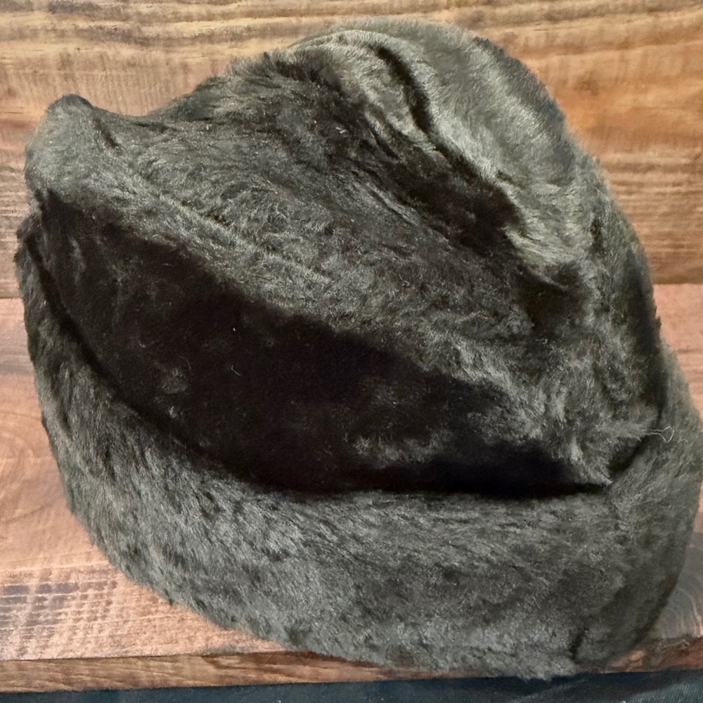 Vintage Faux Fur Ambassador Hat Brown Union Made Cossack Style Ear Flaps Large